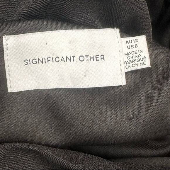 Significant Other Black Loco Halter Dress Low Back Deep V Size 8 - Picture 7 of 9